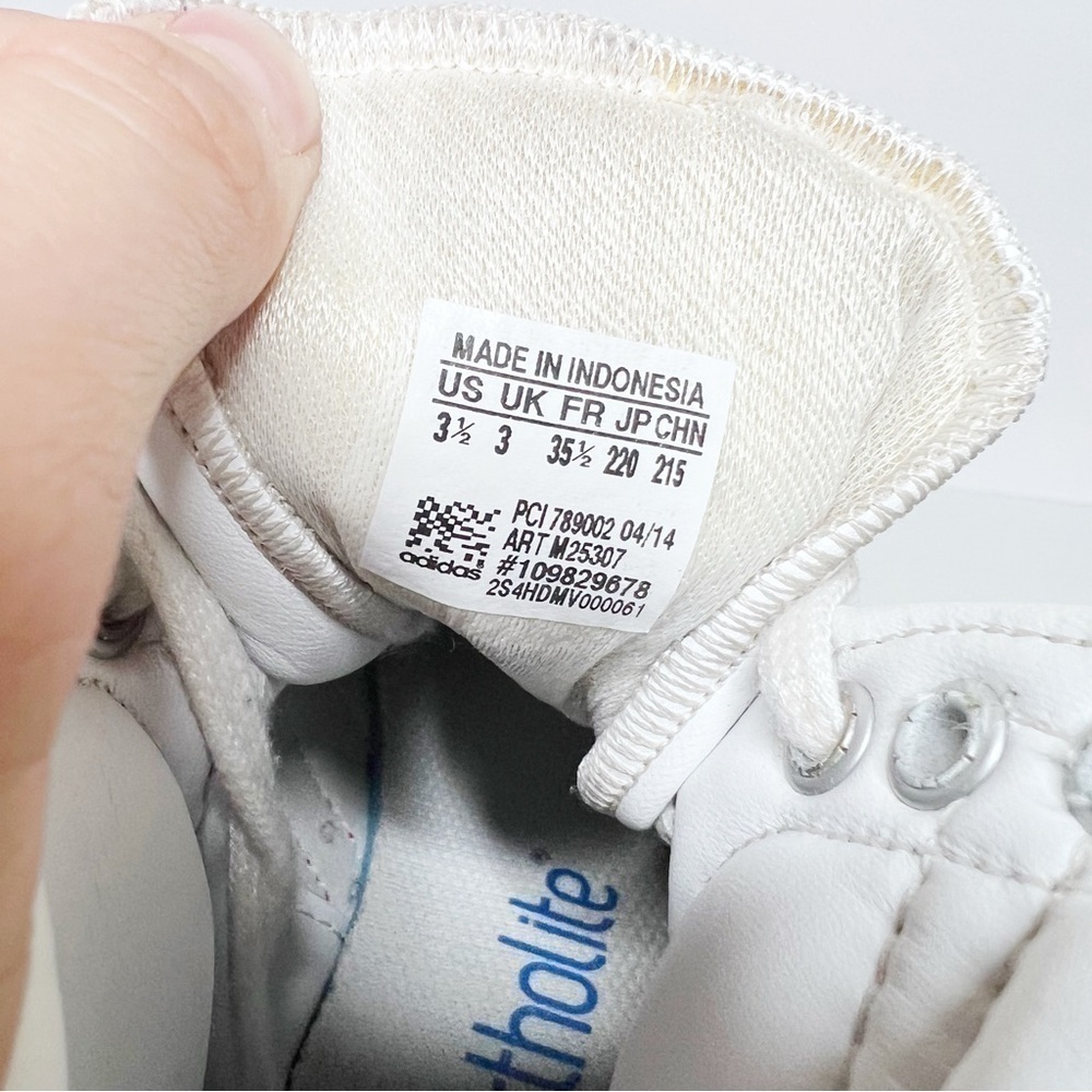 Rare Adidas Top Ten Hi Little Kids Style M25301 Pink Blue White Sneakers Sz 3.5 - Picture 5 of 6